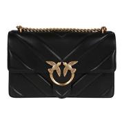 Antiek Goud Love Tas Pinko , Black , Dames