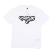 Wit Korte Mouw Crew Neck T-shirt Tommy Hilfiger , White , Heren