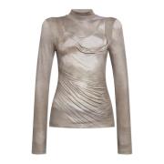 Top met opstaande kraag Balmain , Gray , Dames