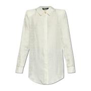 Satijnen shirt met monogram Balmain , White , Dames