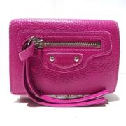 Pre-owned Leather wallets Balenciaga Vintage , Pink , Dames