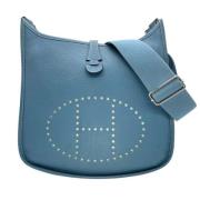 Pre-owned Leather shoulder-bags Hermès Vintage , Blue , Dames