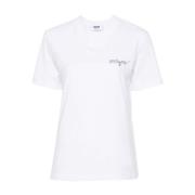 Witte Basic T-Shirt Msgm , White , Dames