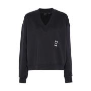 Navy Blue V-Neck Sweatshirt Pinko , Blue , Dames