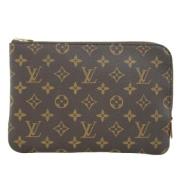 Pre-owned Canvas clutches Louis Vuitton Vintage , Brown , Dames