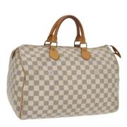 Pre-owned Canvas handbags Louis Vuitton Vintage , White , Dames