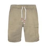 Heren Linnen Bermuda Shorts Diverse Kleuren MC2 Saint Barth , Beige , ...