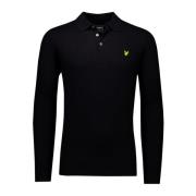 Zwarte polo met lange mouwen Lyle & Scott , Black , Heren