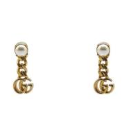 Pre-owned Metal earrings Gucci Vintage , Yellow , Dames