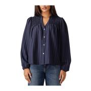 Lulu Smock V-shirt Blouse Co'Couture , Blue , Dames