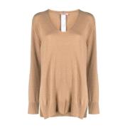 Pecan Brown Sweater Twinset , Brown , Dames