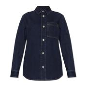 Denim shirt met zak Burberry , Blue , Dames