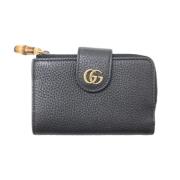 Pre-owned Leather wallets Gucci Vintage , Black , Dames