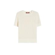 Viscose trui met visneteffect Max Mara , White , Dames