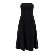 Zwarte Flared Jurk met Ritssluiting Semicouture , Black , Dames