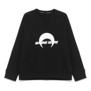 Maan Logo Fleece Raglan Sweatshirt Marine Serre , Black , Heren