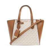 Monogram Patroon Beige/Bruine Schoudertas Michael Kors , Beige , Dames