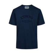 Basis Blauw T-shirt Iceberg , Blue , Heren