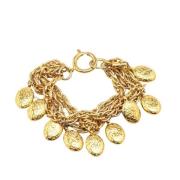 Pre-owned Metal bracelets Chanel Vintage , Yellow , Dames