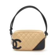 Pre-owned Fabric handbags Chanel Vintage , Beige , Dames