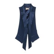 Blauwe Smoking Stijl Jas Vrouwen Elisabetta Franchi , Blue , Dames