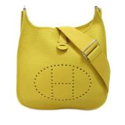 Pre-owned Leather shoulder-bags Hermès Vintage , Yellow , Dames