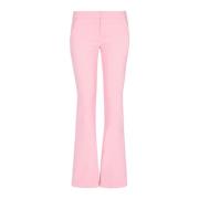 Crepe Flared Broek Balmain , Pink , Dames