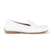 Witte gladleren loafers Gabor , White , Dames