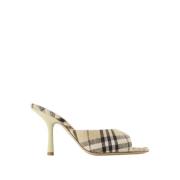 Neutrale Linnen Check Pumps Burberry , Beige , Dames