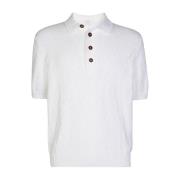 Katoenen poloshirt met hoornknopen Eleventy , White , Heren