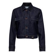 Gestructureerde Donkerblauwe Denim Jas Jacqueline de Yong , Blue , Dam...