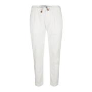 Zijden Katoenen Jogger Broek Eleventy , White , Heren