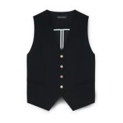 Duikvest met knopen Fiorella Rubino , Black , Dames