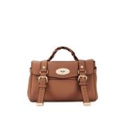 Gevlochten Handvat Crossbody Tas met Slot Mulberry , Brown , Dames