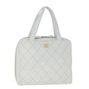 Pre-owned Leather handbags Chanel Vintage , White , Dames