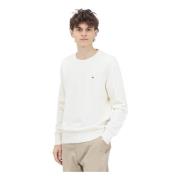 Crème Crewneck Sweater Lente Zomer Tommy Hilfiger , Beige , Heren