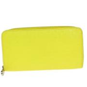 Pre-owned Leather wallets Louis Vuitton Vintage , Yellow , Dames