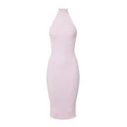 Geribbelde Viscose Halternek Jurk Roze Elisabetta Franchi , Pink , Dam...