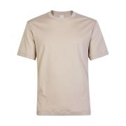 Modal Katoen Crewneck T-shirt Eleventy , Beige , Heren