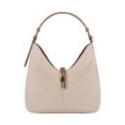 Beige en Brandy Leren Schoudertas Furla , Beige , Dames