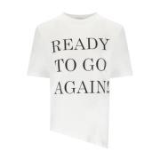 Asymmetrisch T-shirt 'Ready to go again' Elisabetta Franchi , White , ...