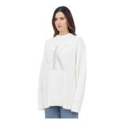 Witte trui met CK-logo Calvin Klein Jeans , White , Dames