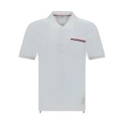 Klassieke Katoenen Poloshirt met Zak Thom Browne , White , Heren