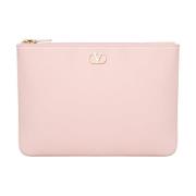 Stijlvolle Medium Flat Pouch Tas Valentino Garavani , Pink , Dames