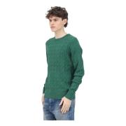 Groene Crewneck Sweater Retro Stijl Tommy Hilfiger , Green , Heren