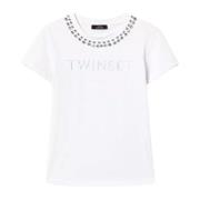 Wit T-shirt en Polo Set Twinset , White , Dames