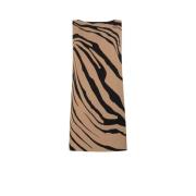 Tijgerprint Mini Jurk Boothals Roberto Cavalli , Brown , Dames