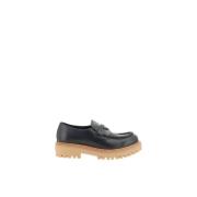 Patent Leren Loafers met Robuuste Zool Prada , Black , Heren