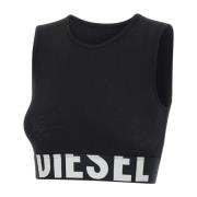 Zwart Katoen Ada Cropped Top Diesel , Black , Dames