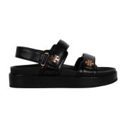 Sporty Kira Sandaal met Klittenbandsluiting Tory Burch , Black , Dames